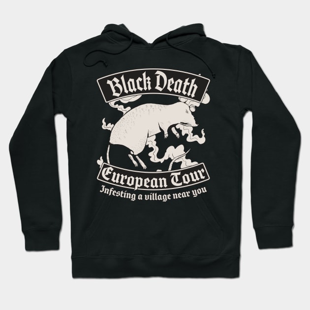 Funny Black Death European Tour Hoodie by Emmi Fox Designs